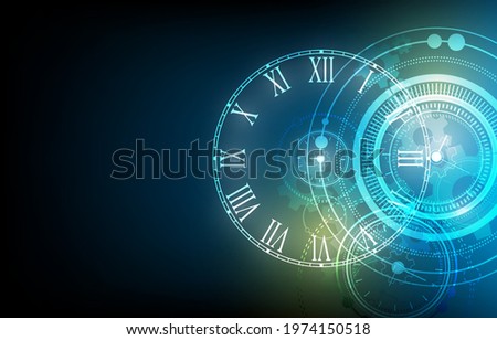 Vector technology clock wallpaper.futuristic background