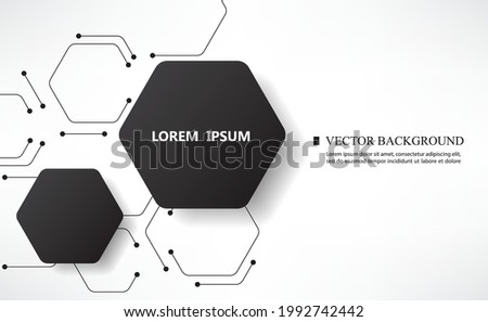Vector geometric black hexagon wallpaper template