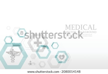 Geometric hexagon futuristic medical vector white background