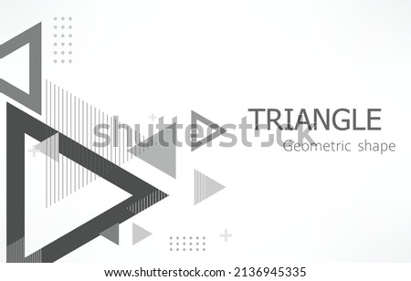 Geometric triangle shape.black and white color vector background