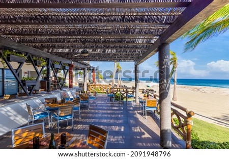 Scenic beaches, playas, and hotels of San Jose del Cabo in Hotel Zone, Zona Hotelera. Foto stock © 