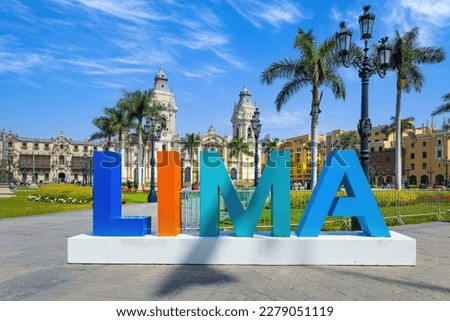 Similar – Foto Bild Center street Lima, Tourismus in den Straßen von Lima