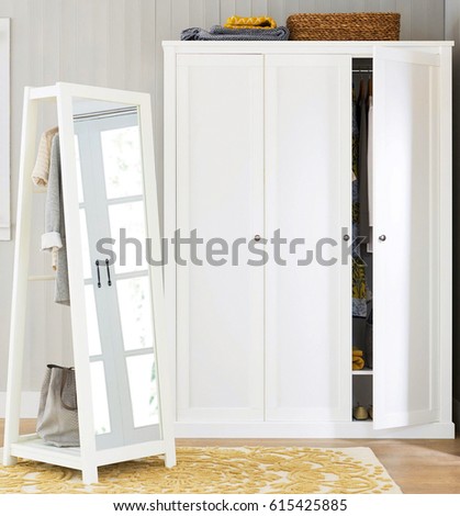 Similar – Image, Stock Photo empty cloakroom Coatrobe