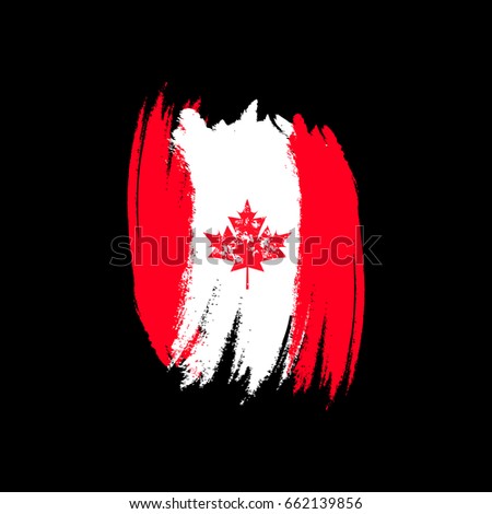 Vector flag of Canada flag. Vector illustration for Scotland National Day.Canadian flag in trendy grunge style. Design template for poster, banner,web,flayer, greeting,invitation card.Independence day