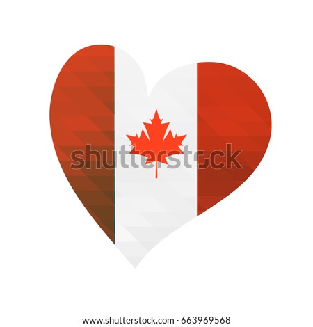 Vector flag of Canada. 1 July Vector illustration for Canadian National Day. Canadian flag in trendy grunge style. Design template for poster, banner, flayer, web greeting, invitation.