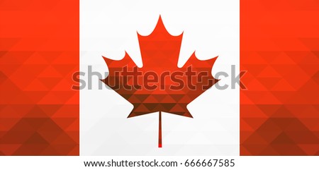 Vector illustration for Day of Canada, trendy style flag, greeting card, web. Design template for poster, banner, flayer, web. Canadian national day design.