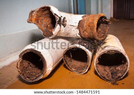 Similar – Image, Stock Photo Rusty pipe inside broken vehicle