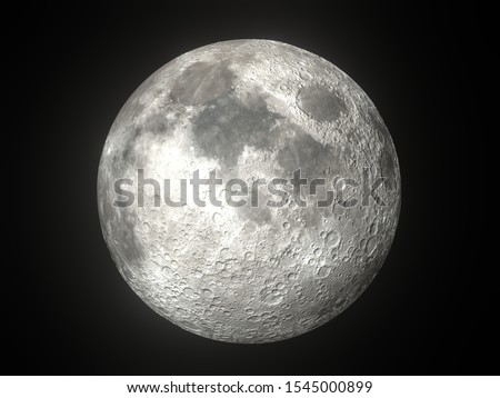 Earth's Moon Glowing On Black Background