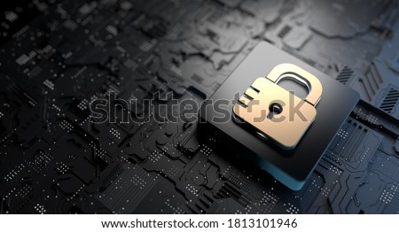 Cybersecurity Digital Technology Security 3D Illustration