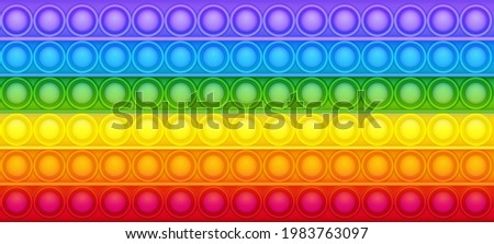 Pop it vector background texture. Bubble rainbow colorful toy.  Сток-фото © 