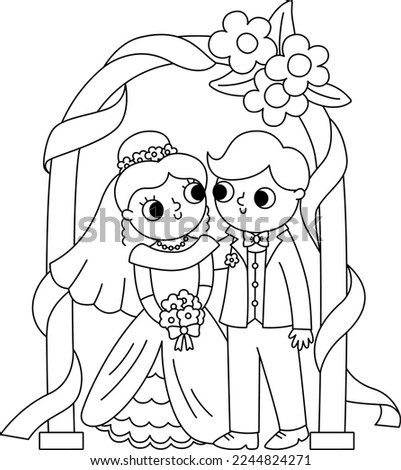 Similar – Image, Stock Photo Just married couple under the bride veil