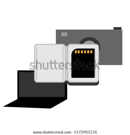 technology memorycard computer camera icon vector design illustrator