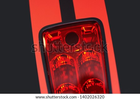 Similar – Image, Stock Photo Big black rear fender of an american road cruiser of the fifties in front of the window of an old house at the Golden Oldies in Wettenberg Krofdorf-Gleiberg near Giessen in Hesse, Germany.