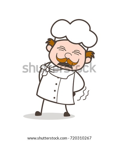 Cartoon Old Chef Persevering Face