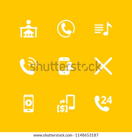 telephone icon. 9 telephone vectors with playlist, x, smartphone and customer service icons for web and mobile app