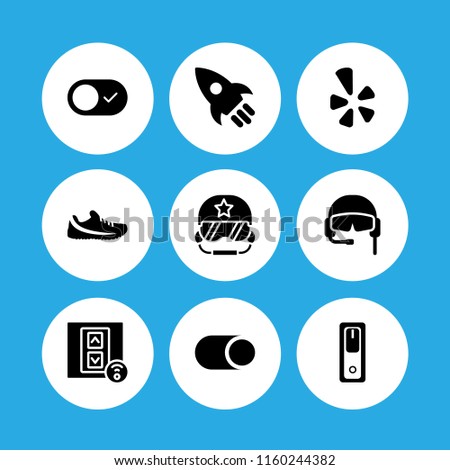 off icon. 9 off set with yelp, switch, pilot and rocket vector icons for web and mobile app
