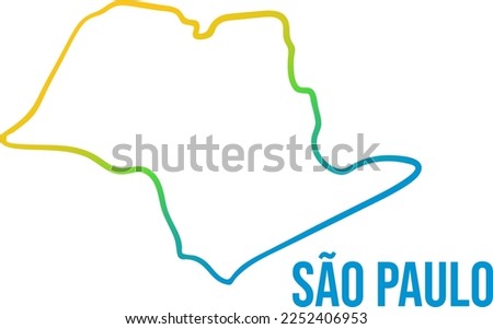 Sao Paulo colored abstract map