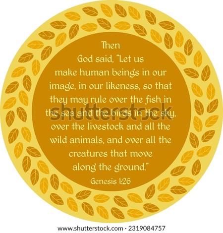 Christian verse decorative mandala. Genesis 1:26 NIV