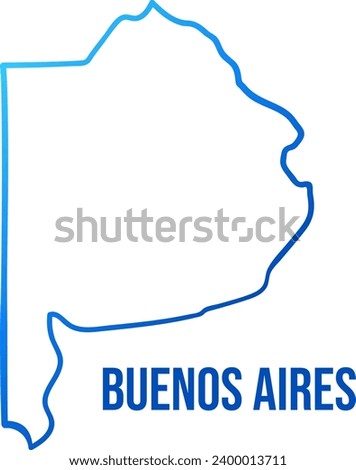 Buenos Aires Province outline blue gradient map