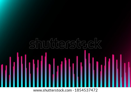 Abstract sound wave stripe lines colourful equalizer isolated on black background. Music waves, gradient color background. Social media concept.Vector illustration. EPS10 Stock fotó © 