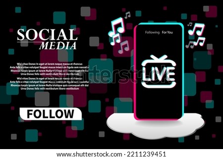 Web page concept for social media.  Promo site screen with text and button for present your app. Vector illustration. EPS10