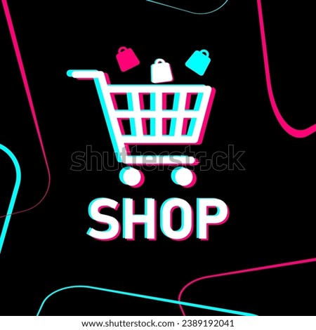 E-commerce shopping and selling app. Shopping, sale of goods from the Internet. Promotion of goods and services. Popular social media logo. EPS10