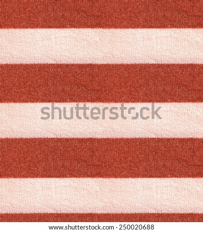 Woven white fabric texture. Knitted closeup seamless texture. Knitwear line strips red and white cloth