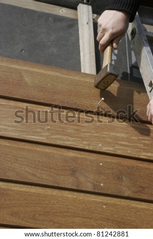 part of a wooden house in construction