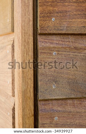 Wooden bardage on a new house Photo stock © 