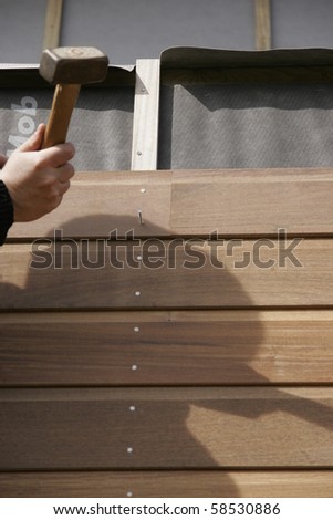 part of a wooden house in construction Photo stock © 
