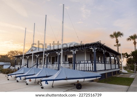 Similar – Image, Stock Photo Sailboats in a small harbour at the lake