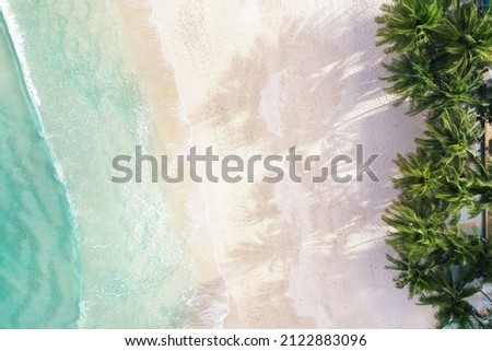 Similar – Image, Stock Photo empty beach with green sun beds and brown parasols