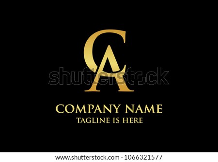 Initial luxury CA or AC letter logo design