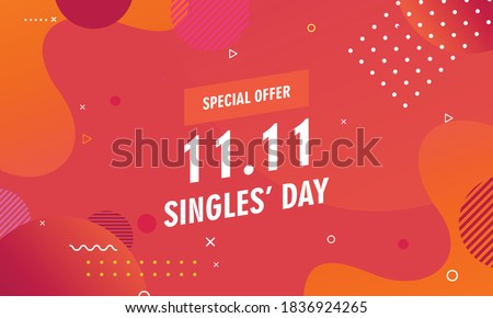 Abstract gradient singles day concept logo template Foto stock © 