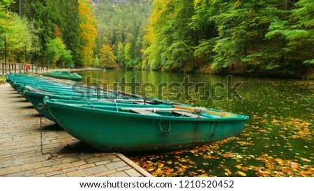 Similar – Image, Stock Photo View from Kurort Rathen to Stadt Wehlen in Saxon Switzerland