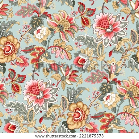 all over border flower textile digital and rotary print design 