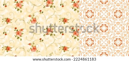 Bed sheet home home furnishing all over pattern watercolor flower border style motif rotary and digital design for print 