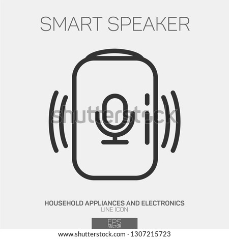 Smart speaker line icon