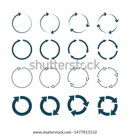 Circle arrows. Right round arrows right pointing symbols vector icon collection