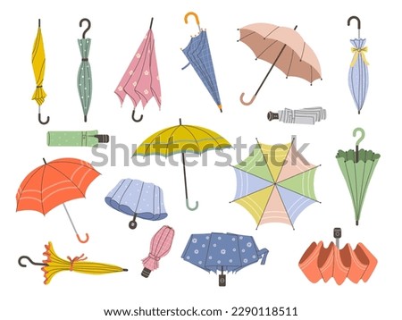 Umbrella. Stylized illustrations of seasonal autumn items recent vector colorful umbrellas