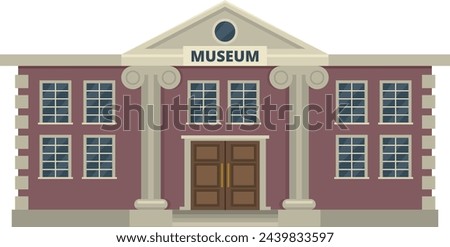 Museum front. City building facade. Urban exterior