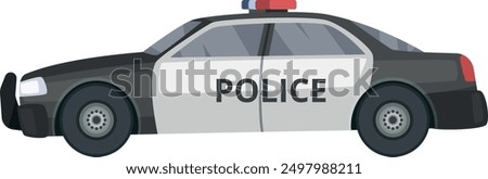 Patrol car side view. Police transport icon