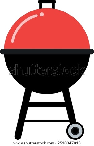 Round outdoor grill color icon. Picnic symbol