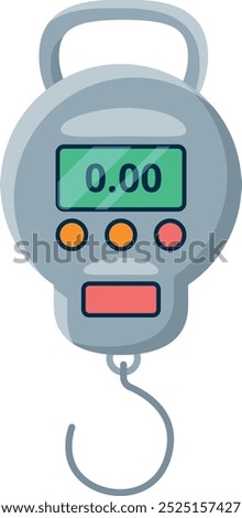 Crane scales. Retail hanging weight measurement icon