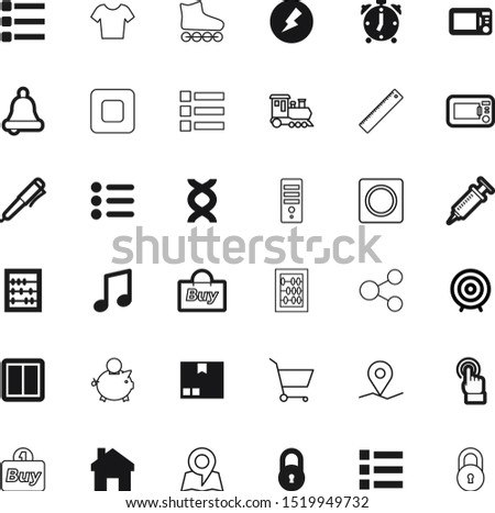 button vector icon set such as: shirt, cardboard, add, wall, learning, train, track, cursor, roller, real, chain, multimedia, press, door, decoration, residential, finger, destination, red