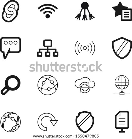 network vector icon set such as: chain, shape, look, wishlist, recover, upload, pattern, teamwork, add, find, chat, speech, orbit, art, reset, manager, object, messaging, square, redo, planet