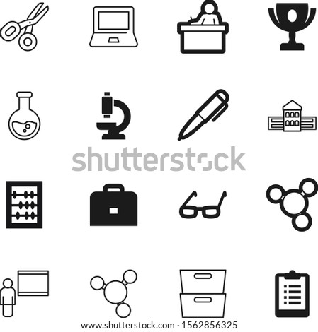education vector icon set such as: prize, traditional, steel, math, drawer, beaker, subtraction, clipboard, message, label, panel, shop, worker, search, pc, calculation, salon, house, web, pharmacy