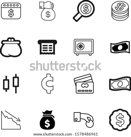 money vector icon set such as: gift, arrow, down, tail, give, square, deposit, research, report, credit, japanese, customer, set, receipt, cent, trend, system, price, medal, exchange, candles