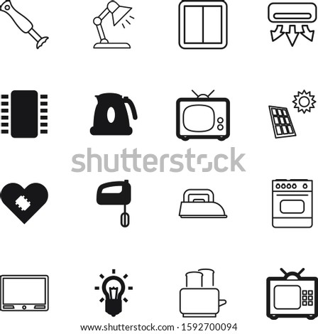 electric vector icon set such as: blank, glow, cell, business, innovation, thermal, panel, drawing, sunlight, image, stove, split, table, alternative, environmental, condition, iron, red