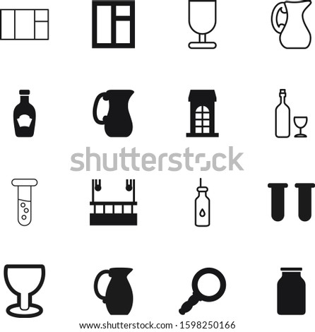 glass vector icon set such as: vials, experiment, cover, job, inside, sauce, biotechnology, interior, pharmacology, clinic, mayonnaise, bank, risky, clinical, pharmacy, magnifier, occupation, lid
